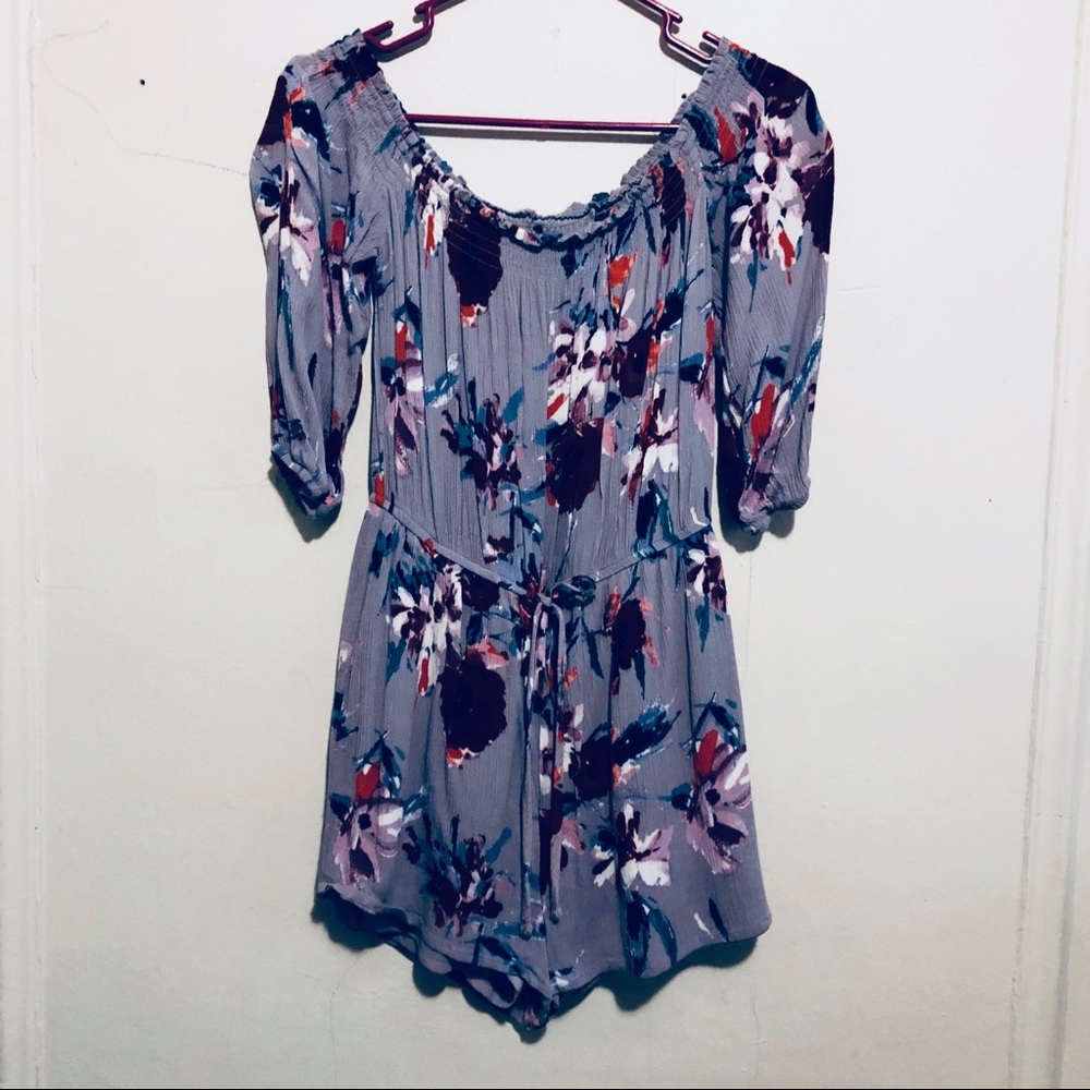 Off the shoulder romper with tie waist